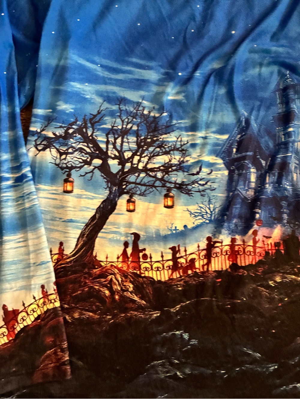 Gloria Vanderbilt Witch Haunted House Graphic Top M Rhinestone Halloween - Picture 5 of 16